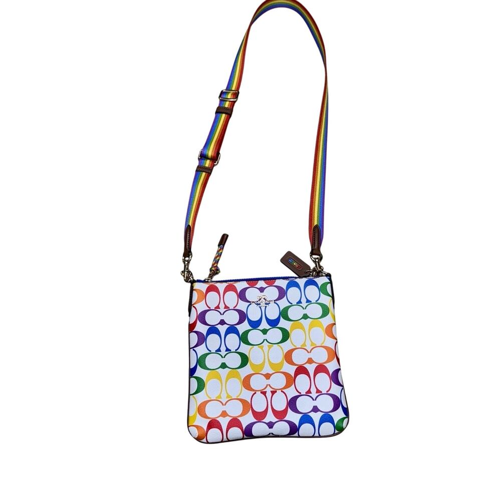 Coach Rainbow Crossbody Bag, Rare Colorful W/straps,NY